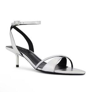 Tony Bianco Fortune Sandals Silver Nappa Metallic high heels strappy Revolve 5